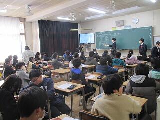 小手指中学校体験授業です。